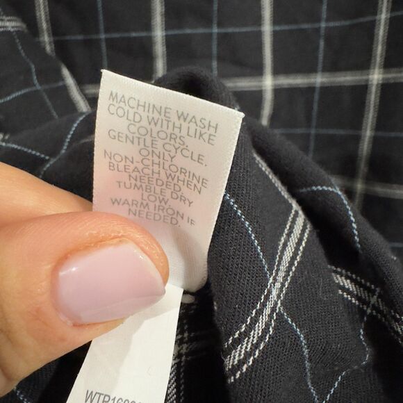 J Jill Tunic Shirt Women's XS Black Plaid Long Sleeve Top Blouse Button Down - Picture 8 of 8